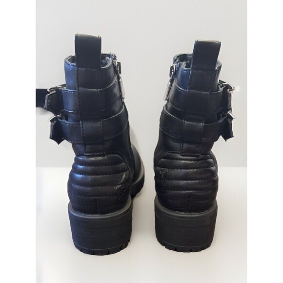 BLONDO Mable Black Leather Moto Double Buckle Waterproof Boots 8.5M - Picture 4 of 11